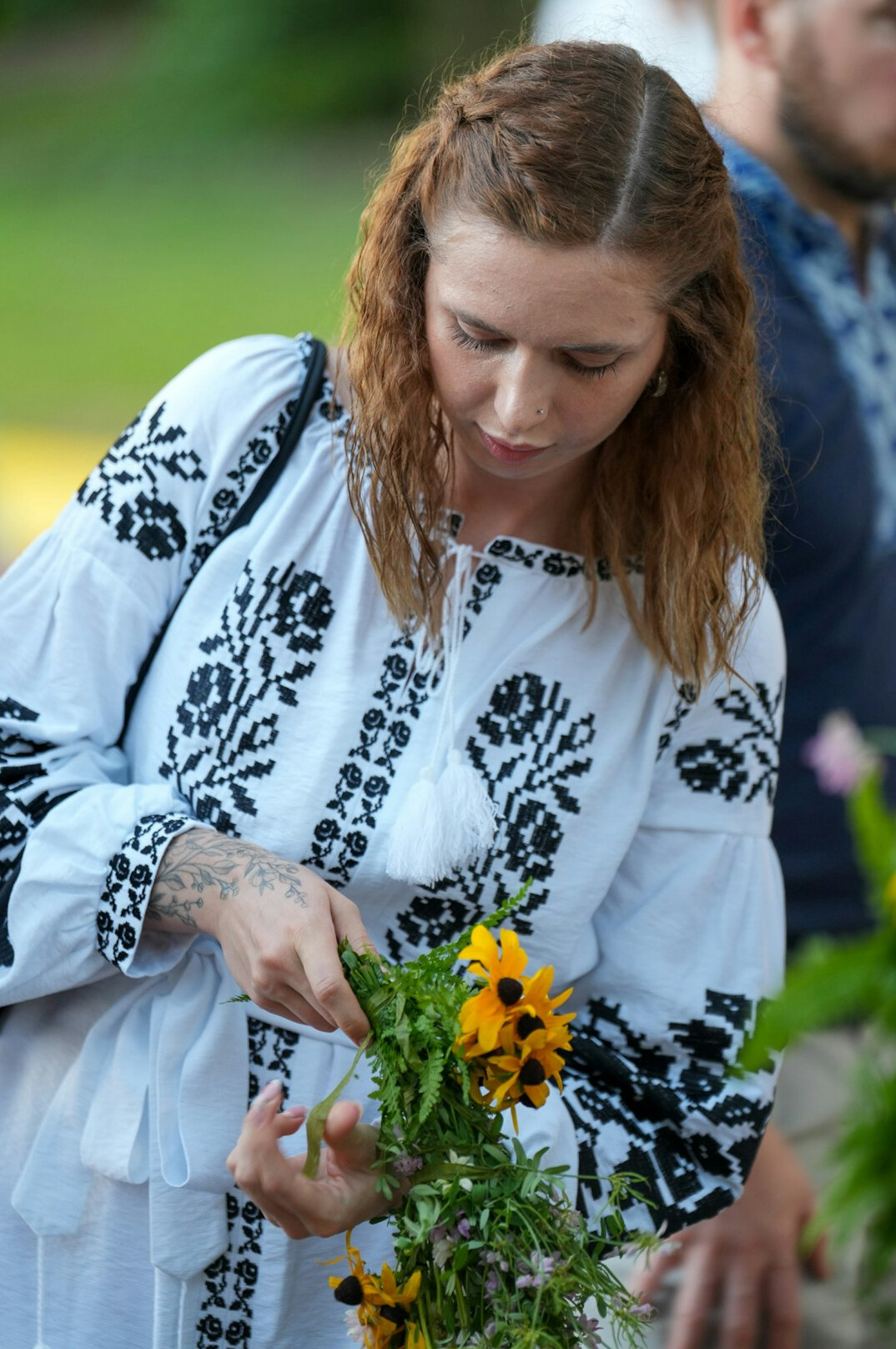 woman gardening in community