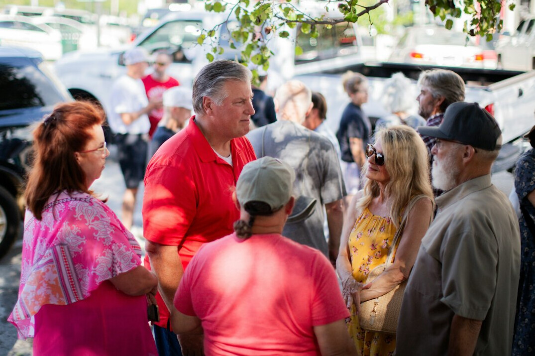 community members listening